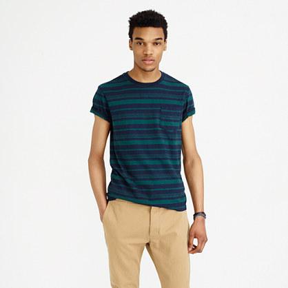 J.Crew Textured cotton pocket T-shirt in vintage navy stripe
