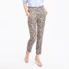 J.Crew Ruffle-waist linen pant in leopard print