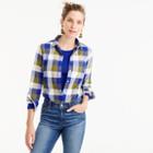 J.Crew Petite Shunken boy shirt in moss plaid