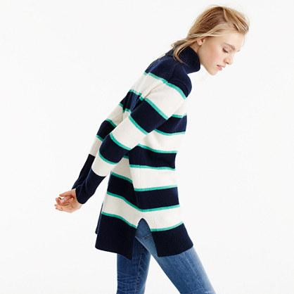 J.Crew Striped turtleneck in wool-cashmere