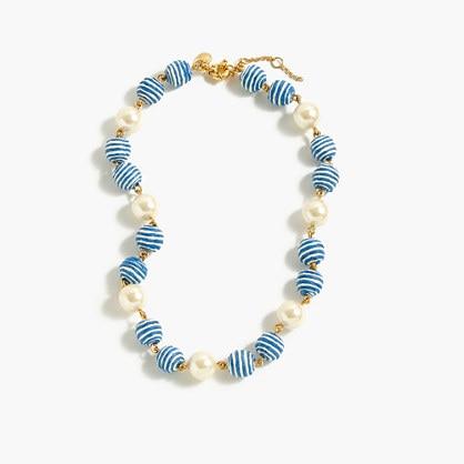 J.Crew Striped bead and pearl necklace