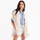 J.Crew Linen tasseled poncho