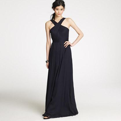 J.Crew Claudia halter dress in silk chiffon