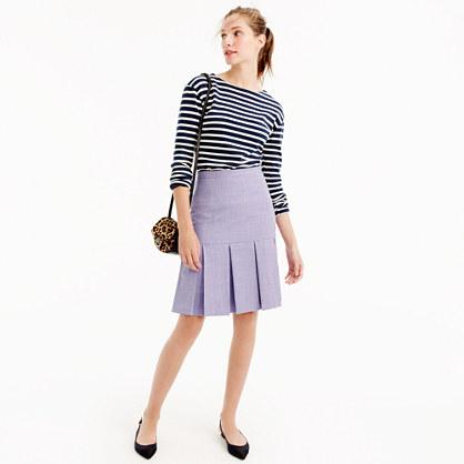 J.Crew Petite box-pleated skirt in wool flannel