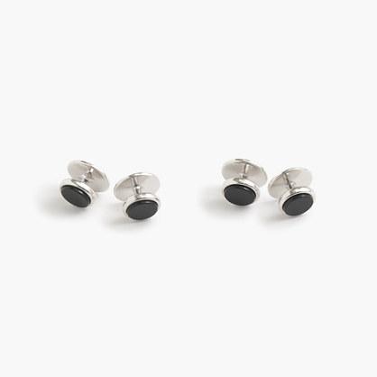 J.Crew Black onyx sterling silver tuxedo studs