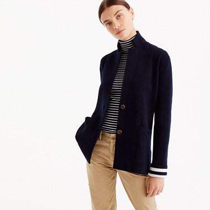 J.Crew Merino wool sweater-blazer with striped lining