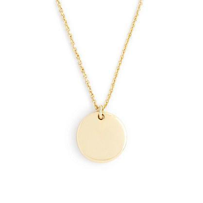 J.Crew 14k gold circle charm necklace with 18 1/2" chain
