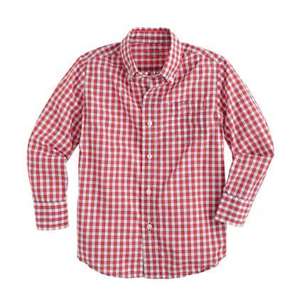 J.Crew Boys' Secret Wash shirt in red check