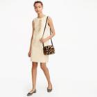 J.Crew Collection leather sheath dress with ruffles