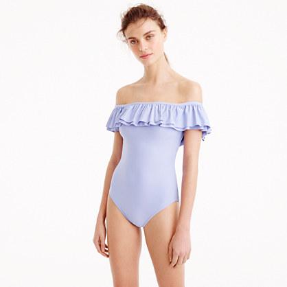 J.Crew Off-the-shoulder ruffle one-piece swimsuit