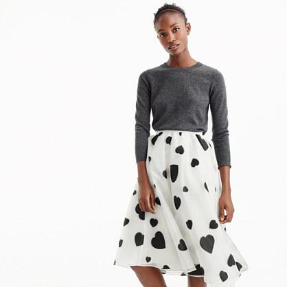 J.Crew Organza skirt in heart print