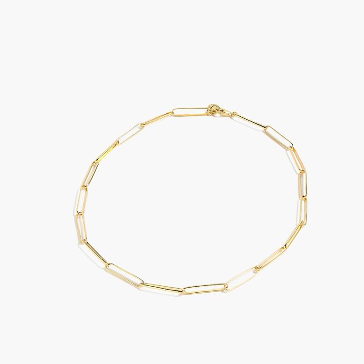 J.Crew Demi-fine 14k gold-plated short paper clip necklace