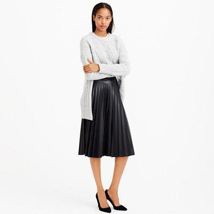 J.Crew Sunburst midi skirt in faux leather