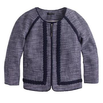 J.Crew Petite navy tweed jacket