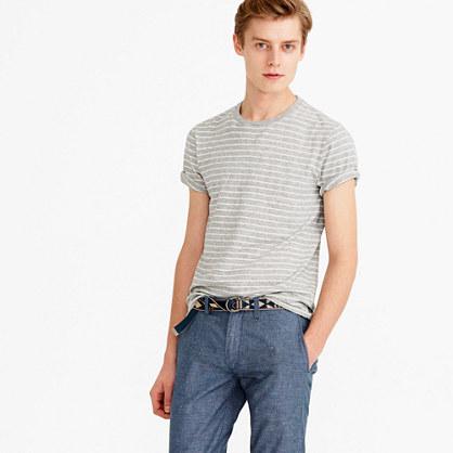 J.Crew Nautical-striped T-shirt in heathered cotton