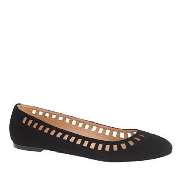 J.Crew Nora suede lattice ballet flats