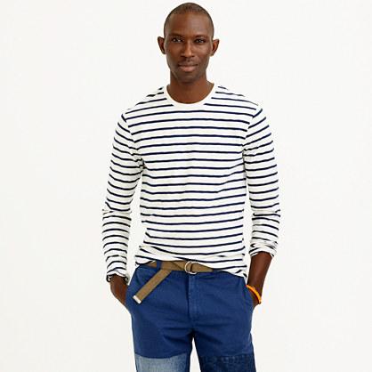 J.Crew Long-sleeve textured cotton tee in mountain stripe