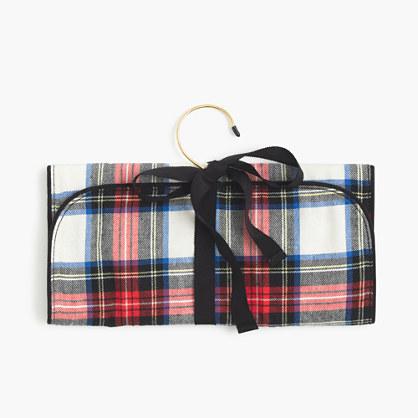 J.Crew Festive plaid jewelry roll