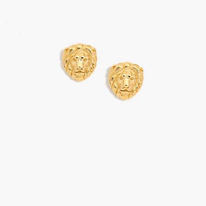 J.Crew Demi-fine 14k gold-plated lion earrings