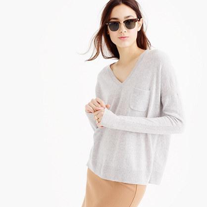 J.Crew Collection cashmere pocket V-neck sweater