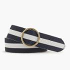 J.Crew Reversible leather and canvas belt in pink stripe