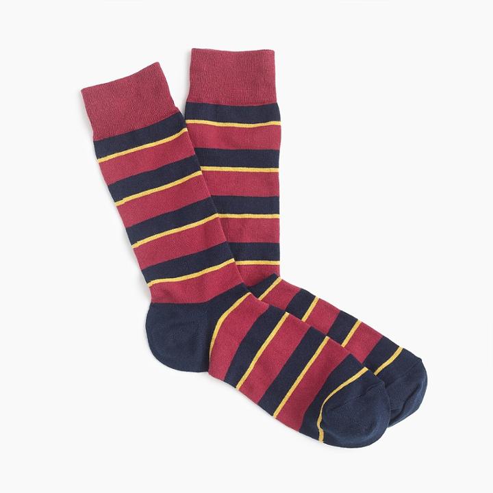 J.Crew Marroon and navy striped socks
