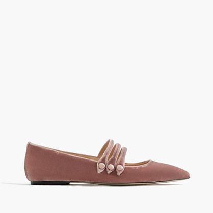 J.Crew Strappy pointed-toe flats in velvet