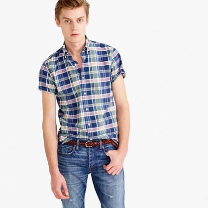 J.Crew Short-sleeve lightweight oxford shirt in plaid