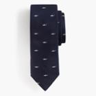 J.Crew English silk tie with embroidered sharks