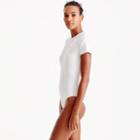 J.Crew Long torso open-back short-sleeve one-piece swimsuit