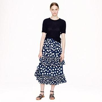 J.Crew Pre-order Juan Carlos Obando for J.Crew Magdelena skirt in polka dot