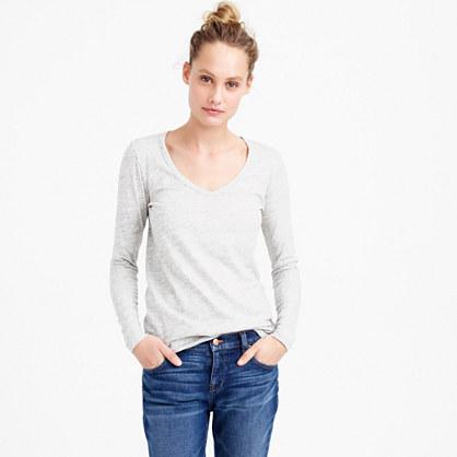 J.Crew Metallic long-sleeve scoopneck T-shirt