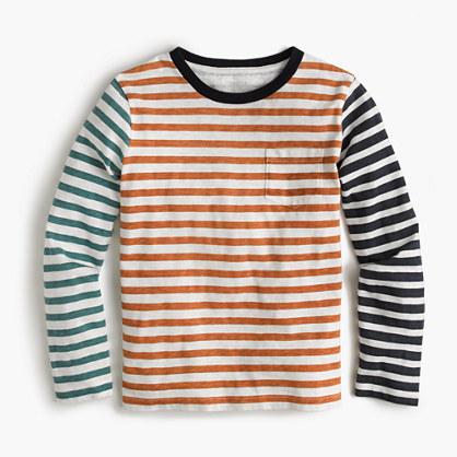 J.Crew Boys' long-sleeve mash-up striped T-shirt