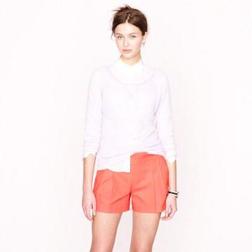 J.Crew Pleated short in structured cotton