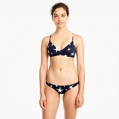 J.Crew Cross-back French bikini top in star print