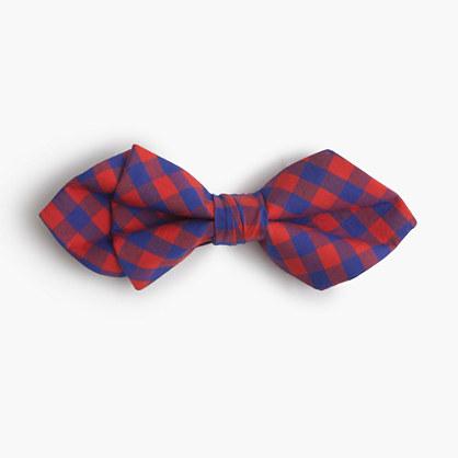 J.Crew Boys' cotton bow tie in blue-red gingham