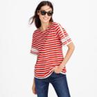 J.Crew Lace embroidered top in stripe