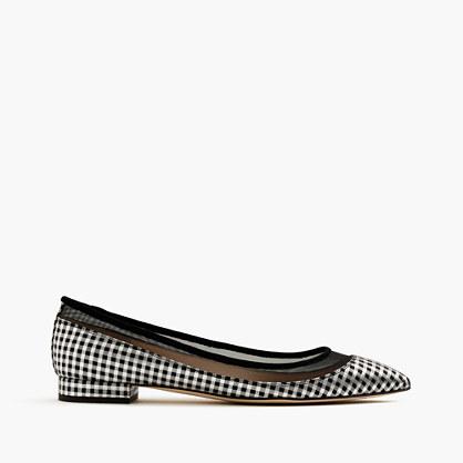 J.Crew Mesh flats in metallic houndstooth
