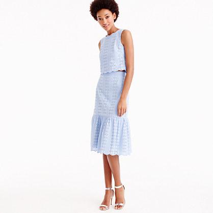 J.Crew Tiered scalloped skirt in eyelet