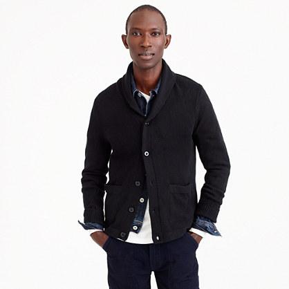 J.Crew Varsity shawl-collar cardigan in textured cotton