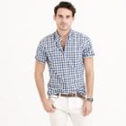 J.Crew Secret Wash short-sleeve shirt in vintage navy gingham
