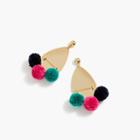 J.Crew Gold earrings with pom-poms