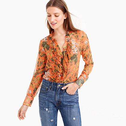 J.Crew Collection ruffle top in Ratti® fruity floral print