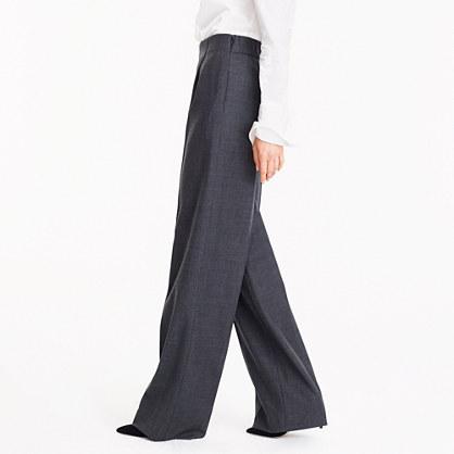 J.Crew Wide-leg pleated pant in stretch wool