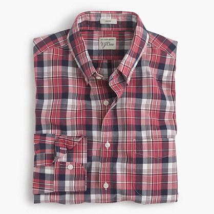 J.Crew Secret Wash shirt in classic red plaid