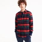 J.Crew Slim brushed heather elbow-patch shirt in red plaid