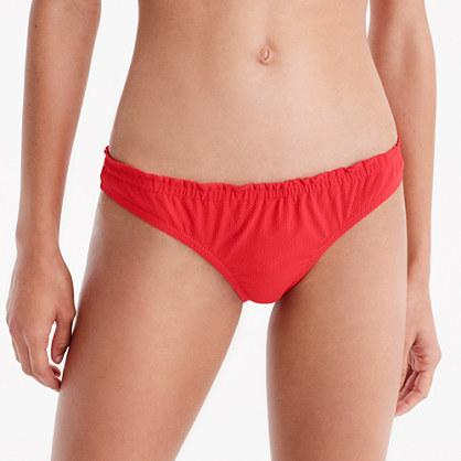 J.Crew Cinched lowrider bikini bottom in pique nylon