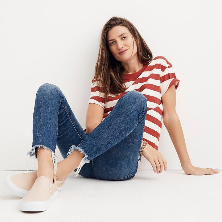 J.Crew The Madewell 9 high-rise skinny crop jeans: destructed-hem edition