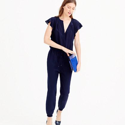 J.Crew Silk flutter-sleeve jumpsuit