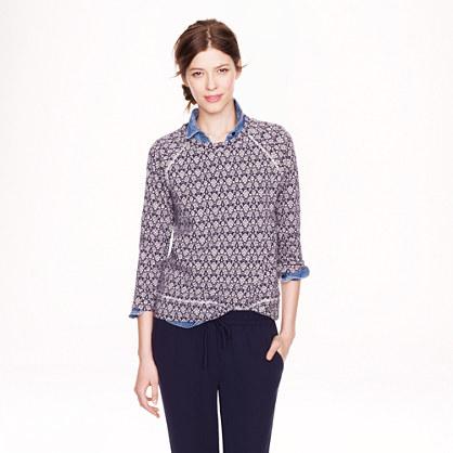 J.Crew Jacquard floral sweatshirt